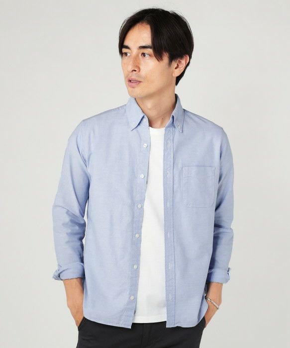 国産コットン100％ダブルガーゼボタンダウン長袖シャツ | スプートニク
