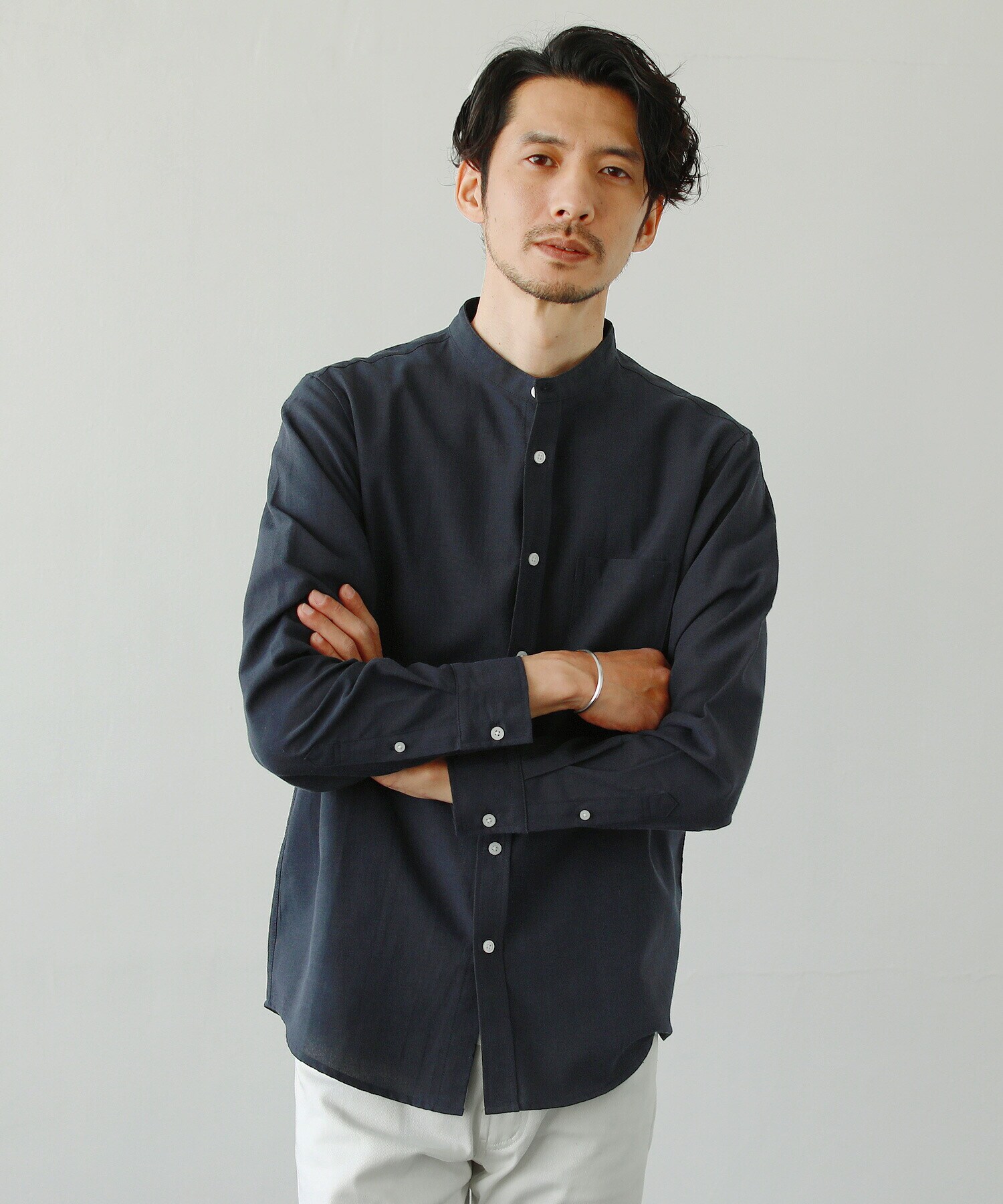 抗菌防臭付きオックス長袖バンドカラーシャツ | スプートニクス(SPUTNICKS) | マルイウェブチャネル