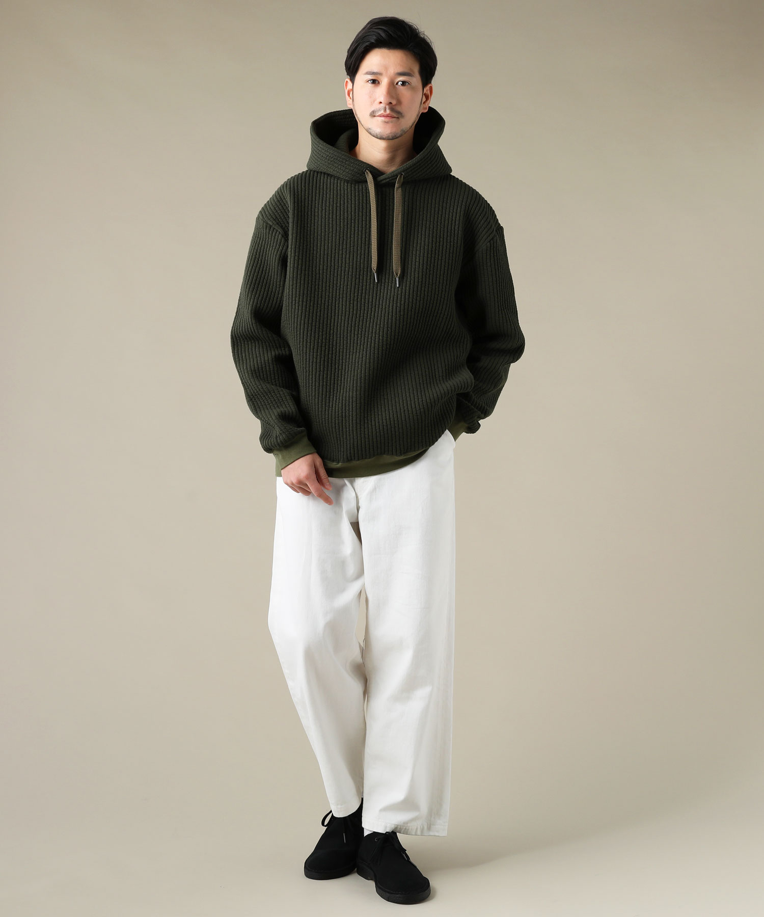 Upscape Audience＞日本製「尾州」コットンキルト プルオーバー