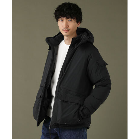 JOHNBULL＞フード脱着式マットナイロンダウンジャケット  