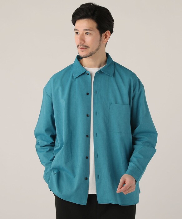 ALLOWED TO UNFOLD＞テックリネンワイドレギュラー長袖シャツ