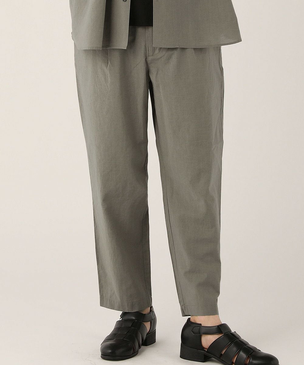 ALLOWED TO UNFOLD＞テックリネンリワイドテーパードパンツ