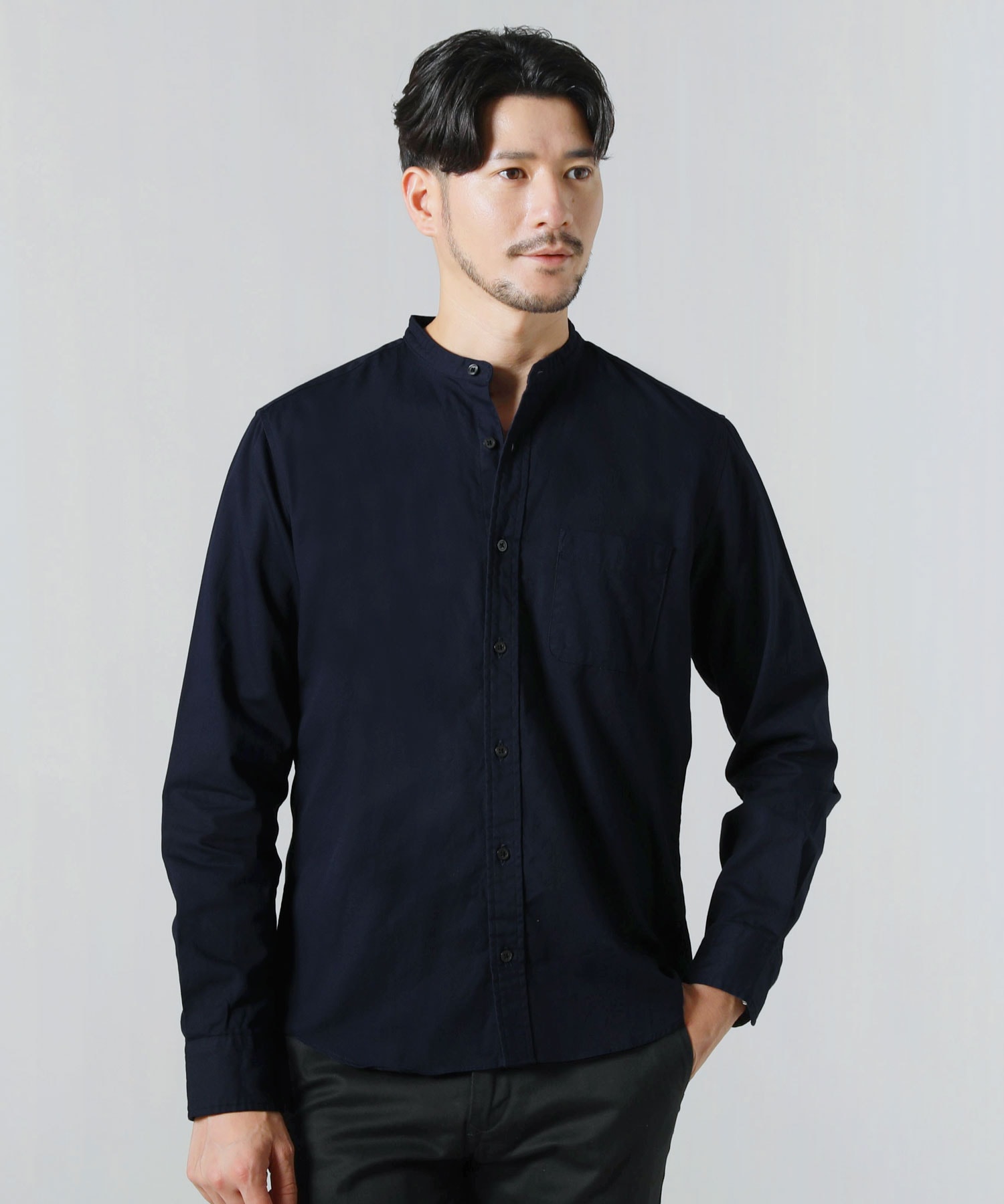 長袖シャツ/FREE/コットン/BLK/無地/22-051-923-0012-1-0 24AW】MEN サッカートリコット 長袖シャツ ホワイト 071444007