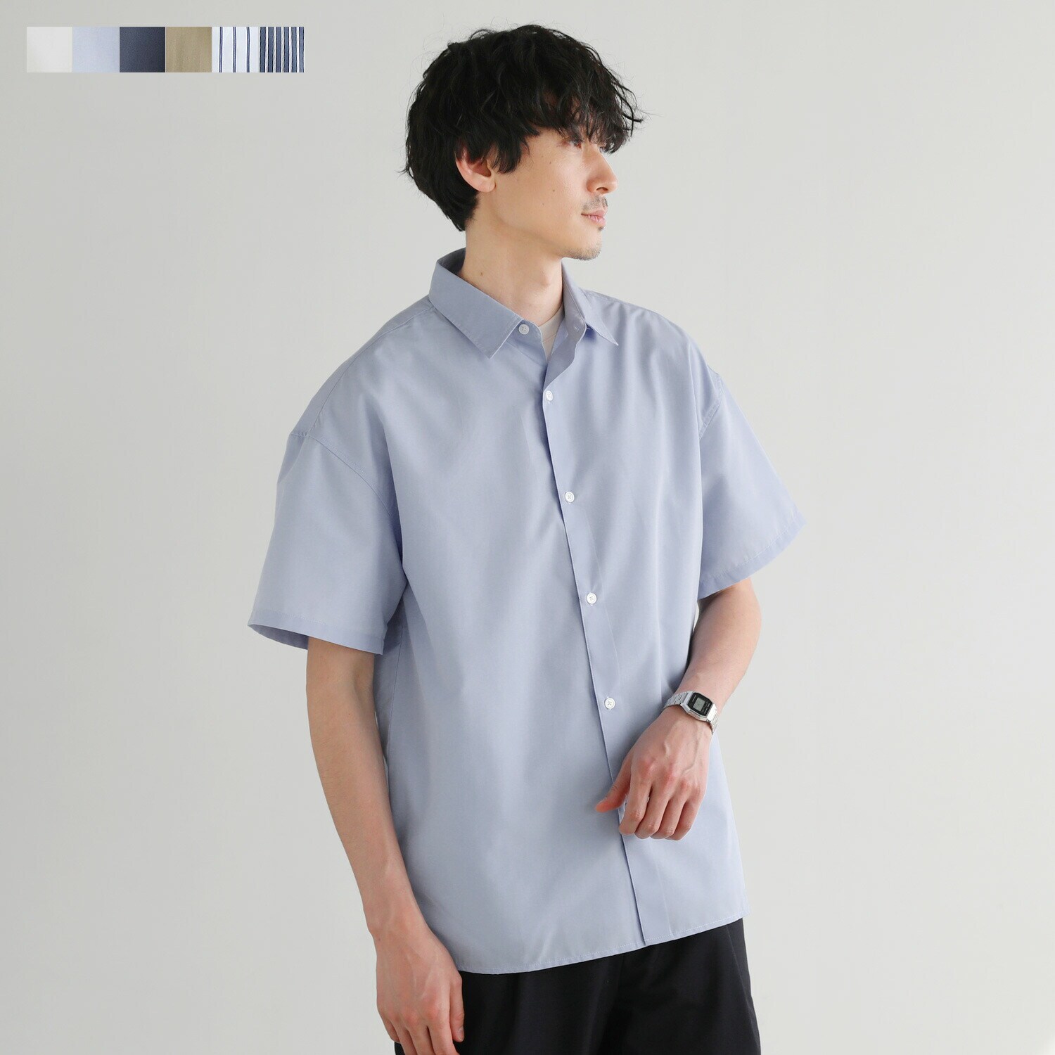 セミワイドレギュラーカラーブロード半袖シャツ | スプートニクス