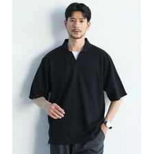 抗菌防臭＆接触冷感ルーズシルエットダブルフェイス鹿の子スキッパ―ポロシャツ