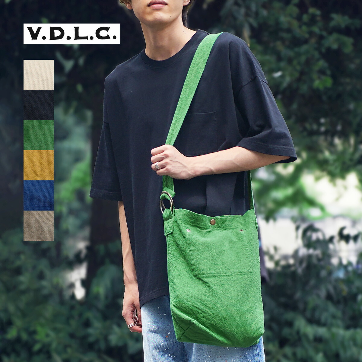 V.D.L.C.＞日本製倉敷帆布ダブルリングショルダーバッグ