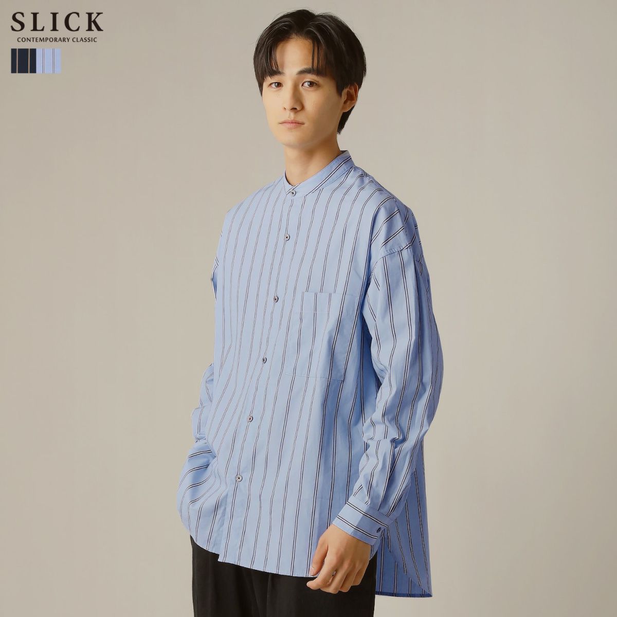 SLICK＞オンブレチェックレギュラースリットシャツ | スプートニクス