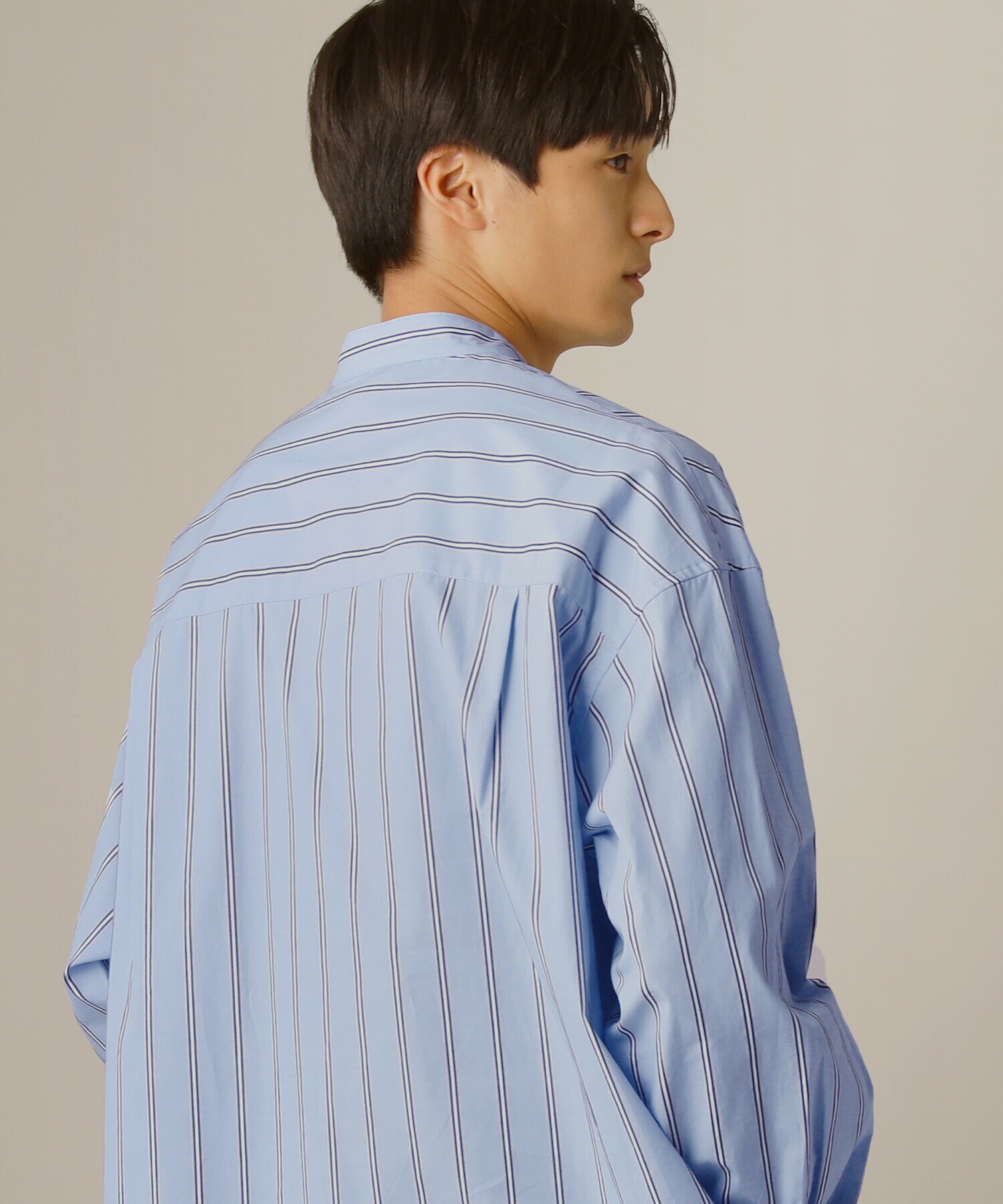 極美品　2022 ビアズリー トロミシャツ　ストライプ　バンドカラー　F 000000011701-03-xl.jpg?