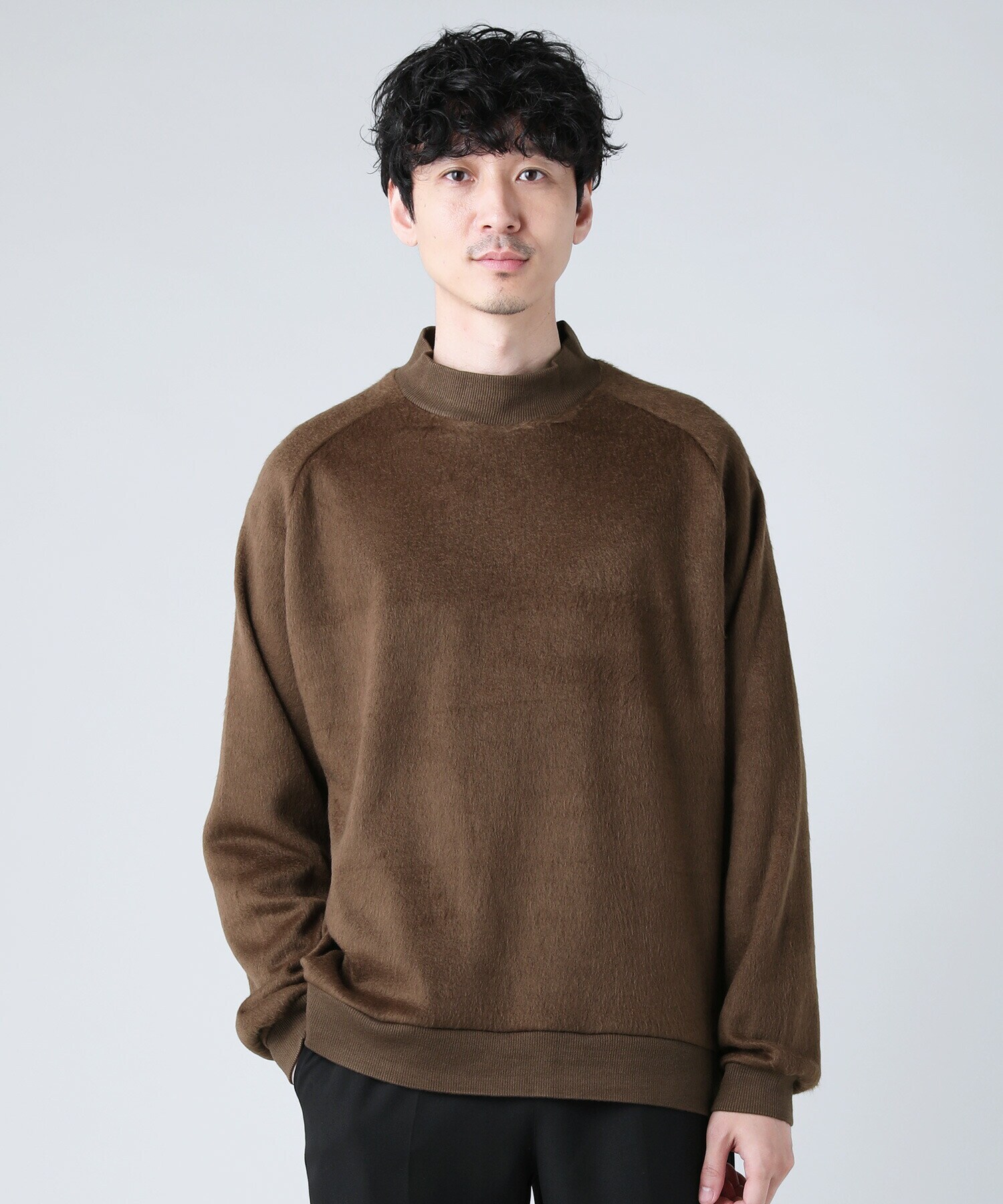 Upscape Audience>モヘアライクウールシャギーバルーンモックネック