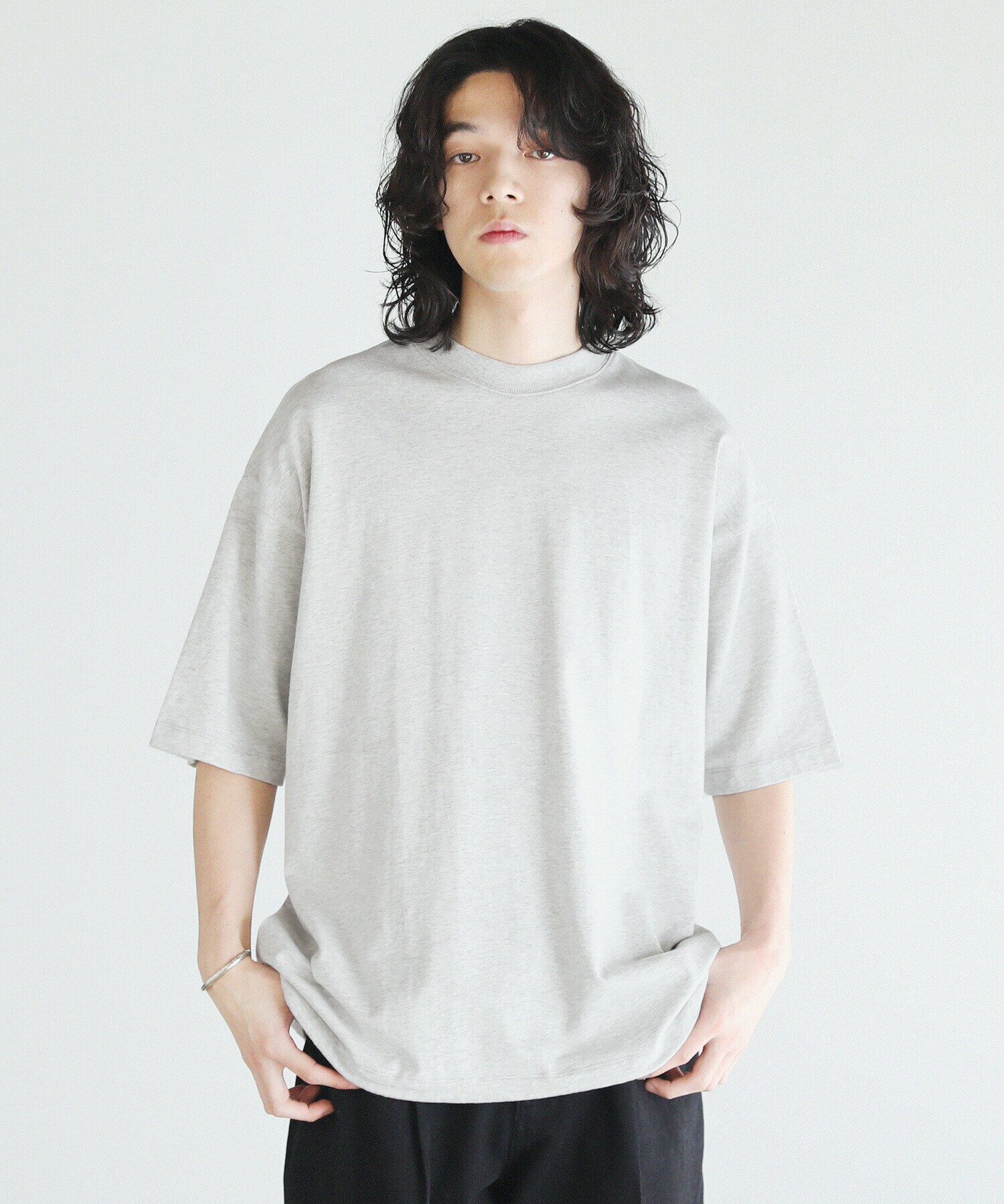 ダブルヤーンドローストリングオーバーサイズ半袖Tシャツ