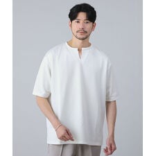 ＜ALLOWED TO UNFOLD＞編み柄ジャガードスキッパー半袖Tシャツ
