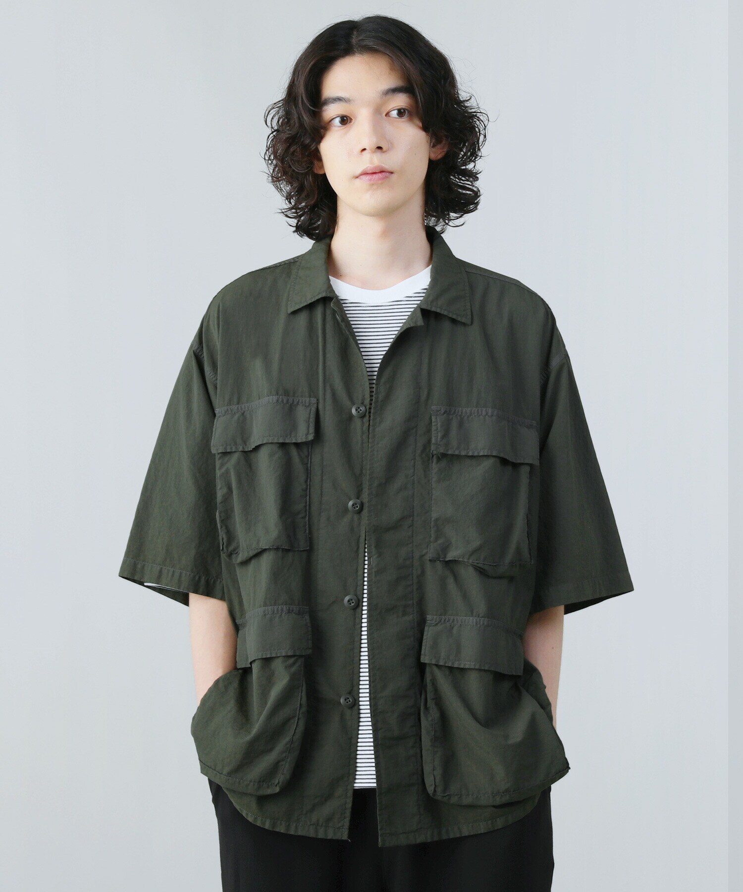イクン　タグ付Johnbull　ジョンブル　バックサテンミリタリーシャツ バックサテンミリタリーシャツ | ジョンブル公式通販/JOHNBULL