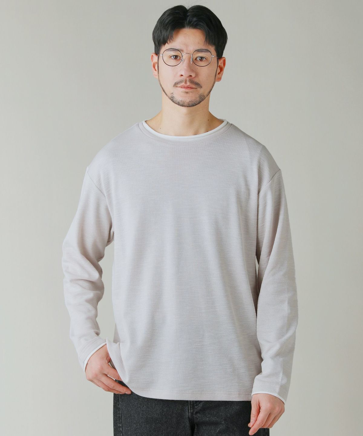 スラブ生地　ロールネック長袖Tシャツ THE CASUAL｜スラブ生地 ロールネック長袖Tシャツ | Rakuten