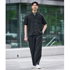 スプートニクス(SPUTNICKS)のテックキャンバスオープンカラーシャツ＆パンツスリムセットアップ