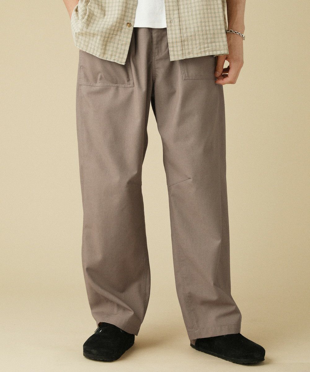 綿麻ヴィンテージキャンバス 1タックベイカーカーブドイージーパンツ