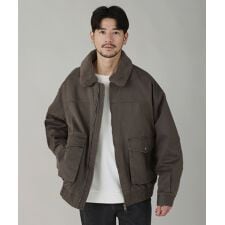 襟ボア取り外し可能2wayフライトジャケット