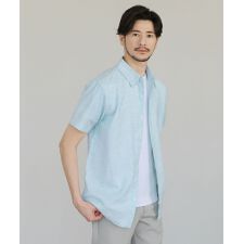 ポリコットンスラブ半袖レギュラーフィットシャツ