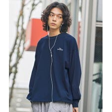 ＜The unormwind＞ロゴ刺繍裾ドローコード長袖無地Tシャツ