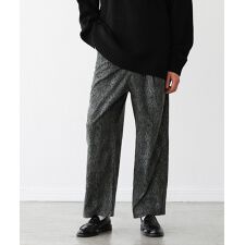 マルチファブリックワンタックルーズワイドテーパードパンツ