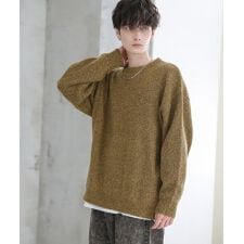 ビッグシルエットシャギーメランジニット