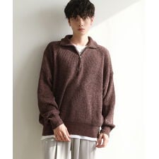モールヤーンハーフジップニット
