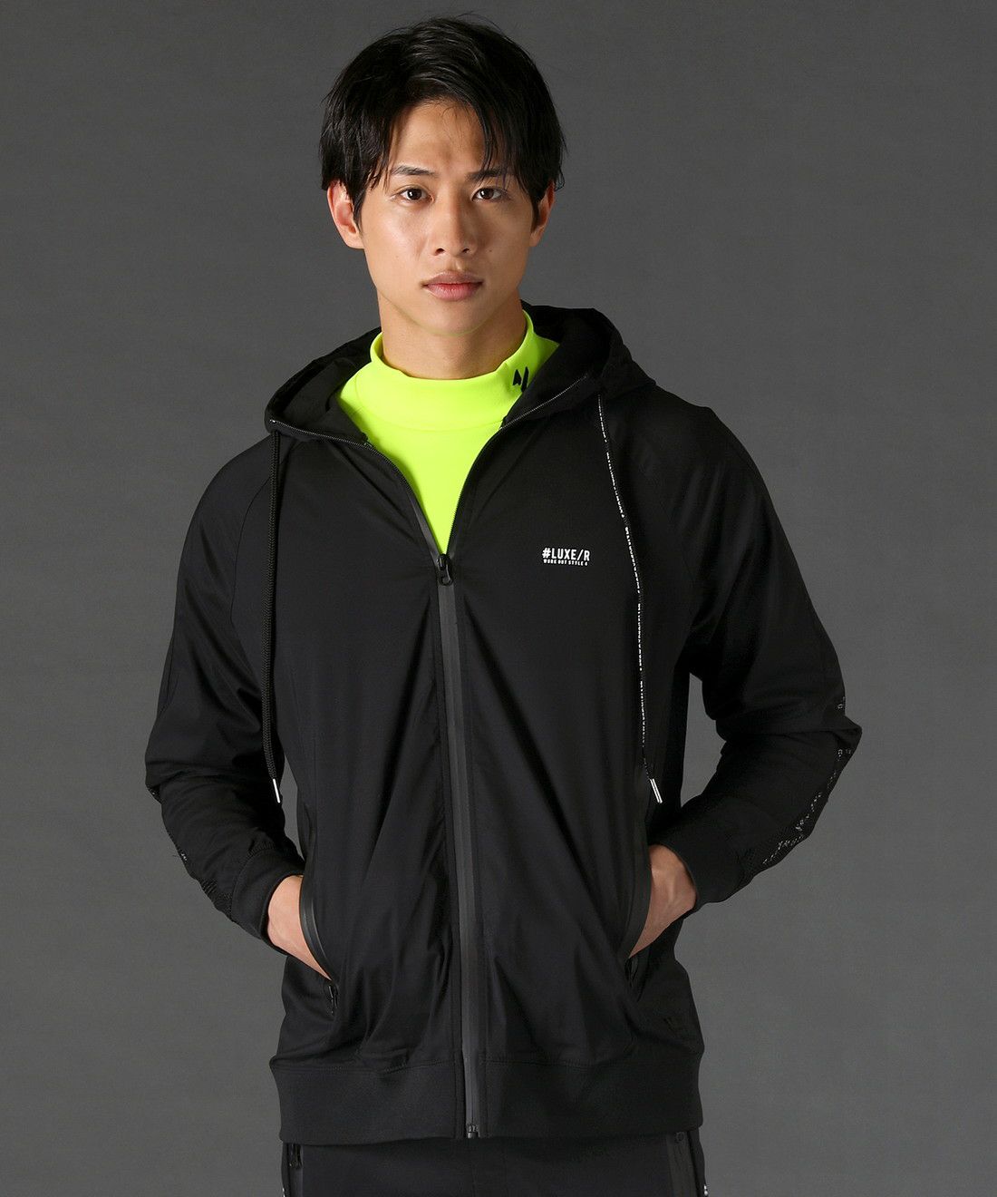 LUXE/R＞ストレッチ布帛長袖ジップアップパーカー | レジェス(REZES