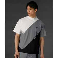 ＜LUXE/R＞スムースストレッチdiagonal Color scheme  ハイネックカットソー