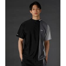 ＜LUXE/R＞スムースストレッチvertical Color scheme ハイネックカットソー