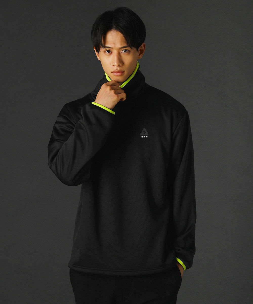 日本製3レイヤースムース隠しポケット付きモックネックラグラン長袖