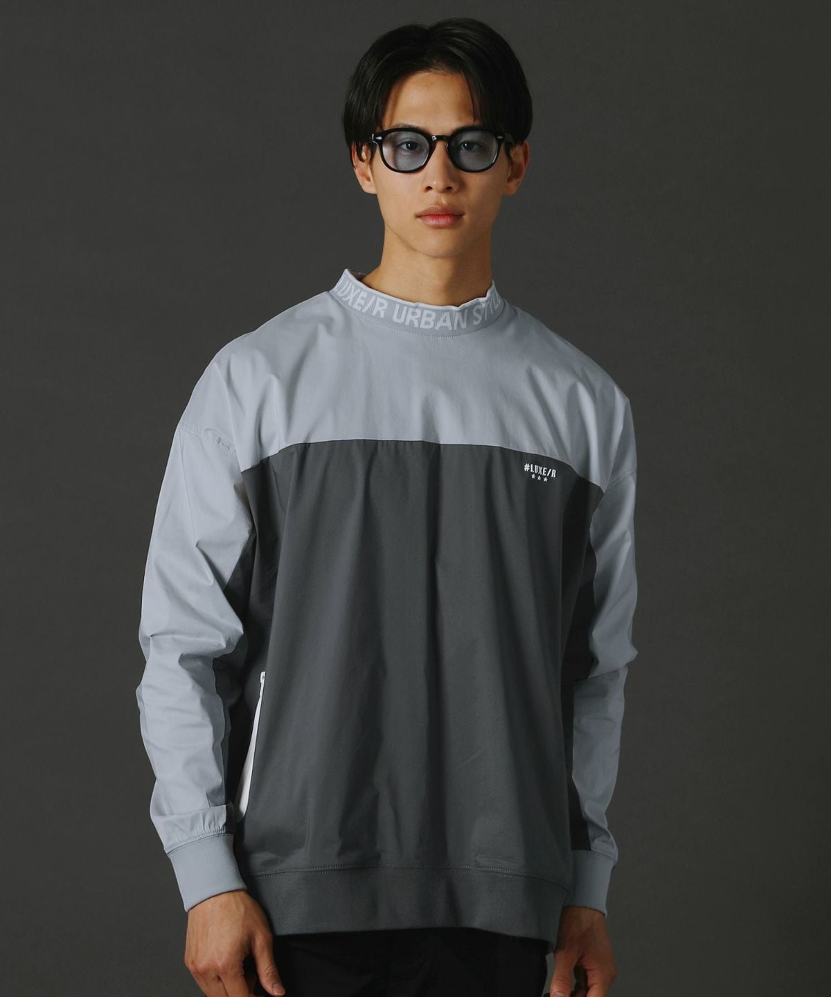 レジェス（REZES）/R/撥水ストレッチ布帛バイカラープルオーバー R/撥水加工ストレッチ布帛バイカラー止水ZIPプルオーバー | レジェス