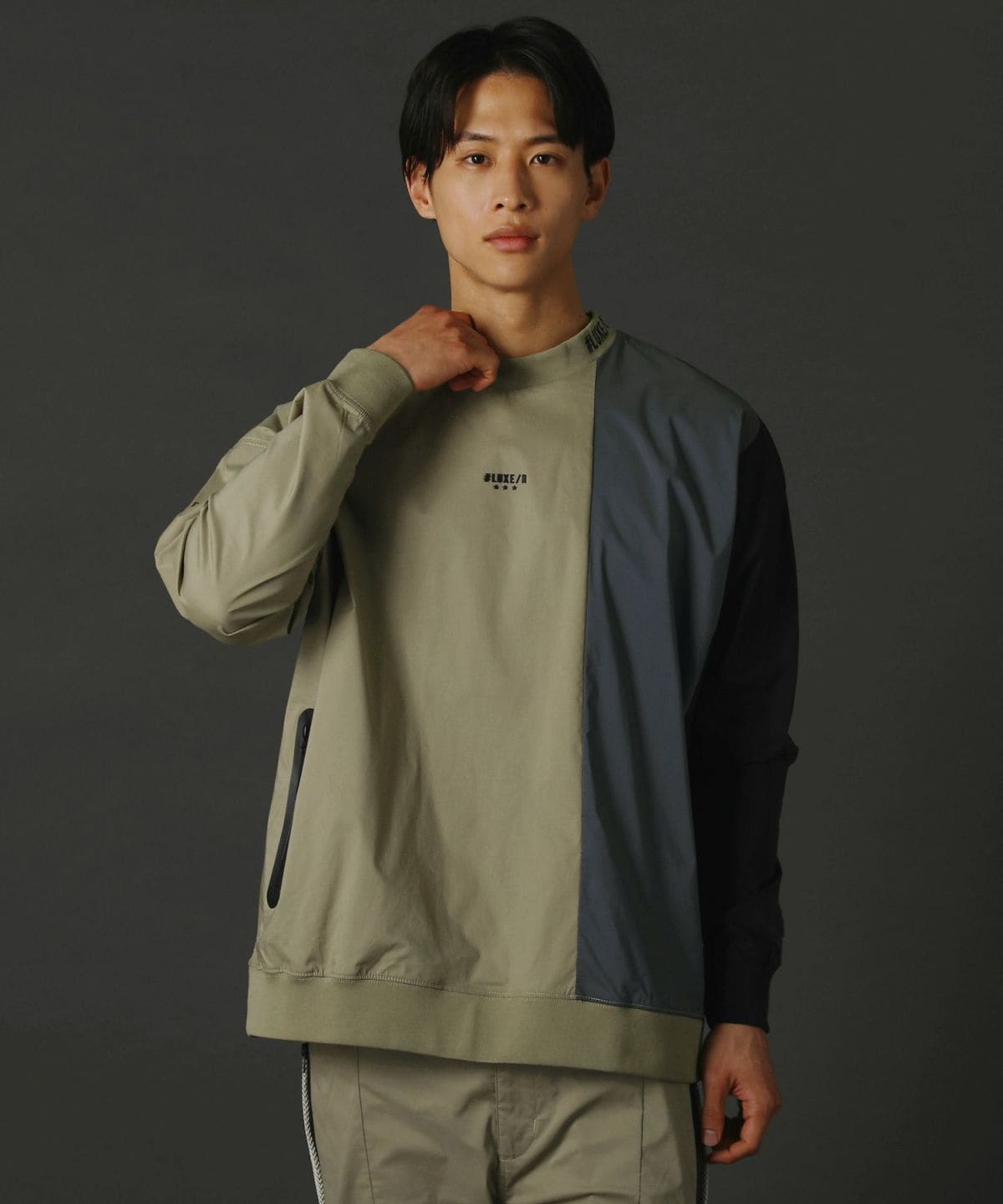 LUXE/R＞ストレッチ布帛止水ZIPプルオーバー | レジェス(REZES