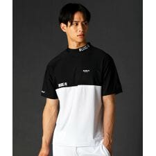 R/接触冷感/吸水速乾スムースストレッチバイカラーハイネックカットソー