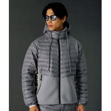 LUXE/R/高密度タフタフード脱着ダウンジャケット