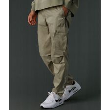 R/撥水加工ストレッチ布帛レギュラーシルエットジョガーカーゴパンツ