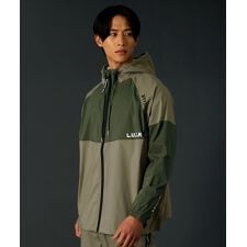 ストレッチ布帛撥水加工オーバーサイズハイネック止水ジップジャケット