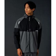 ストレッチ布帛撥水加工オーバーサイズハイネック止水ジップジャケット