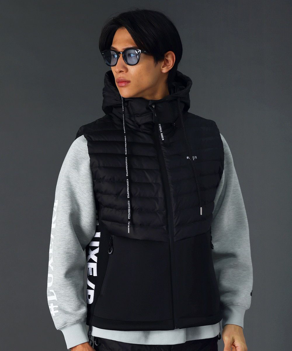 m．f．エディトリアル（m．f．editorial）/m．f．エディトリアル 【ダウン】 【撥水】シームレス フード脱着 ダウンベスト m.f.エディトリアル 【ダウン】 【撥水】シームレス フード脱着 ダウン