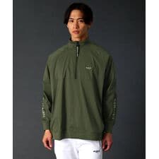 LUXE/R/撥水加工ストレッチ布帛ハーフジッププルオーバー