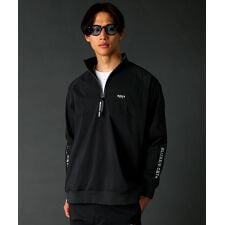 LUXE/R/撥水加工ストレッチ布帛ハーフジッププルオーバー