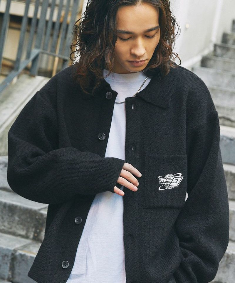 MSG＞ワンポイント刺繍ニットポロシャツジャケット | エムエスジー(MSG