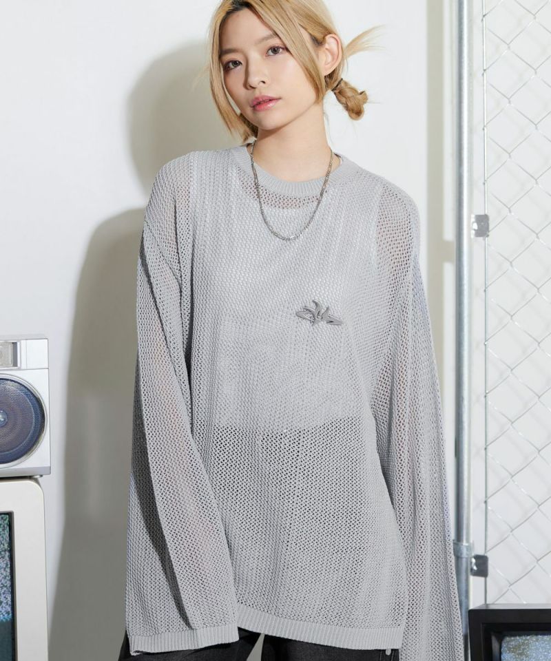 サマーニット ニット・セーター (灰色・グレー系) の一覧