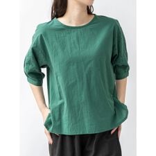 袖刺繍ブラウス