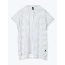 ストライプ柄バンドカラーシャツ