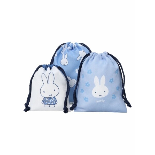 miffy 巾着3点セット ブルー【ミッフィー】 | ハレノヒ(Hare no hi