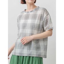 ハレノヒ(Hare no hi)のフリル襟チェック柄ブラウス