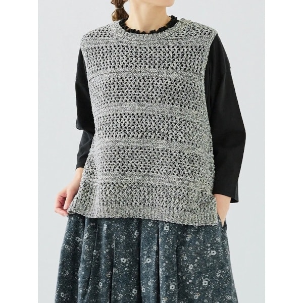 HARE ストライプジャガードニットプルオーバー マルチストライプビッグ