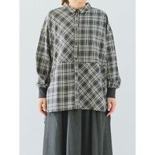 ハレノヒ(Hare no hi)のチェック柄切り替えシャツチュニック