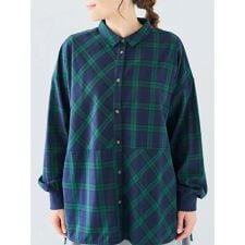 ハレノヒ(Hare no hi)のチェック柄切り替えシャツチュニック