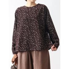 花柄コーデュロイブラウス