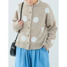 ハレノヒ(Hare no hi)のドット柄ニットカーディガン